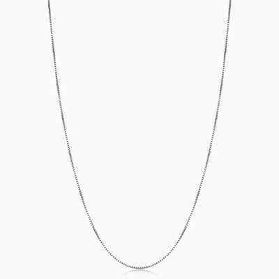 Bodega Box Necklace | White Gold