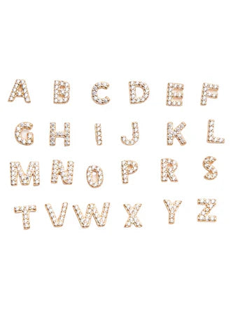 Initial Earring 1pc | White Gold