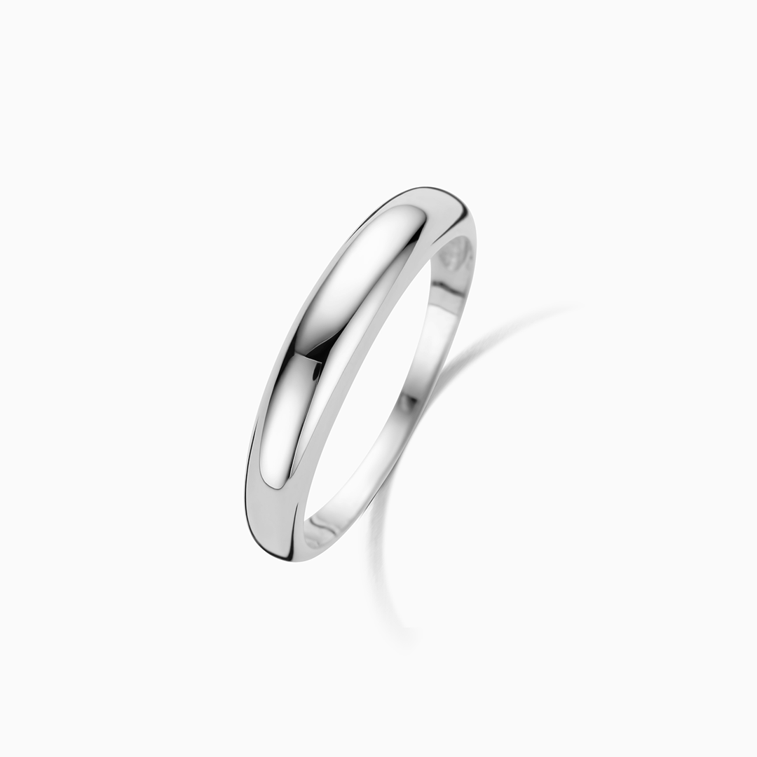 Midi Dome Ring | White Gold
