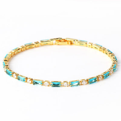 Natural Turquoise Stone Bracelet | Gold