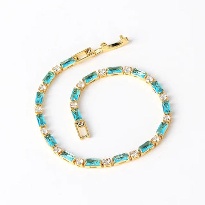 Natural Turquoise Stone Bracelet | Gold