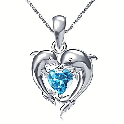 Oceanheart Twins Necklace | White Gold