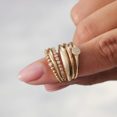Slim Dome Ring | White Gold