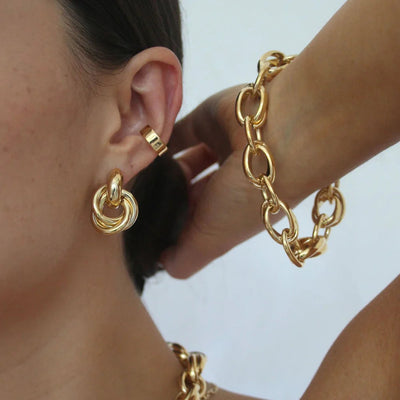 Statement Interlocking Earrings | Gold