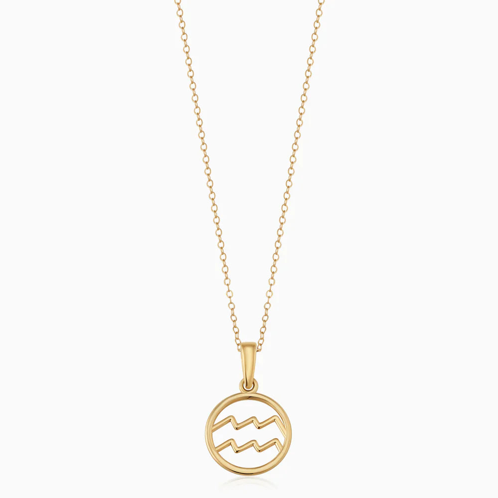 Zodiac sign necklace | White Gold