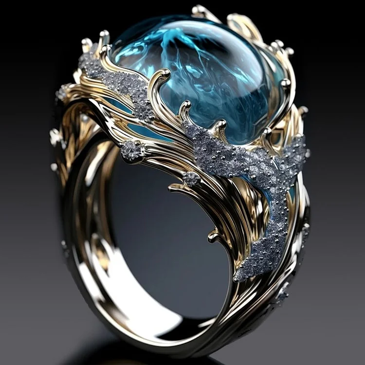 Ocean Crystal Vintage Ring