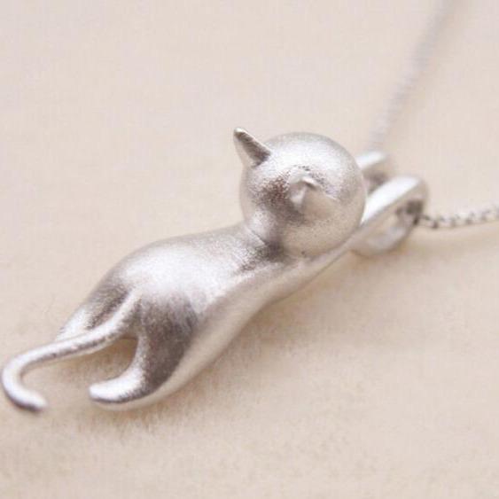 Charming Silver Cat Necklace