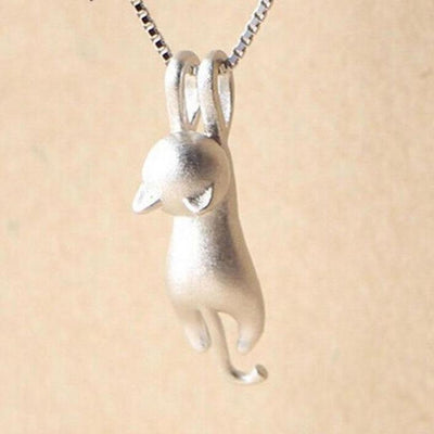 Charming Silver Cat Necklace